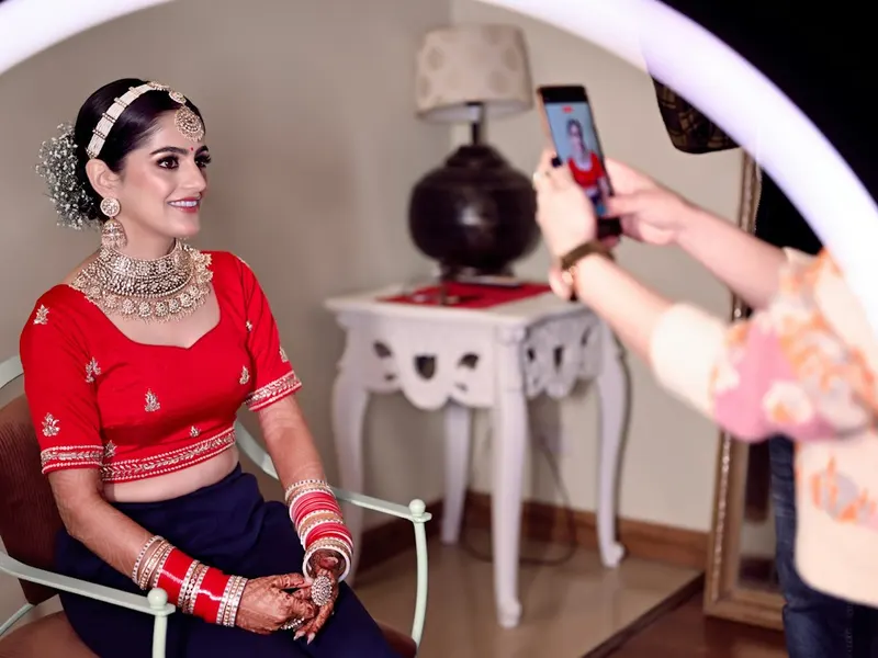 Makeup artist at work