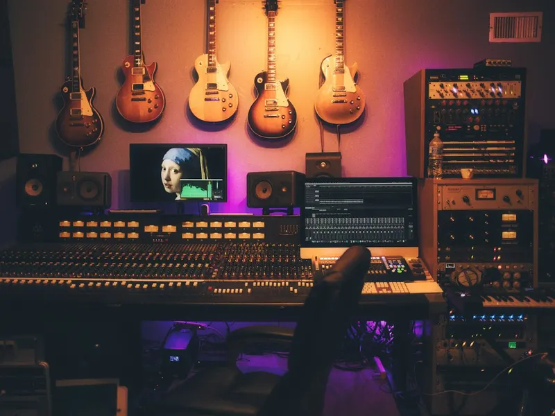 Music producer at work