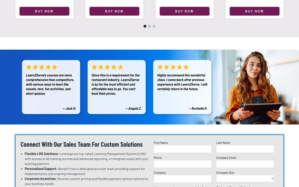 360training (Learn2Serve, etc.) official site — program page (scrolled)