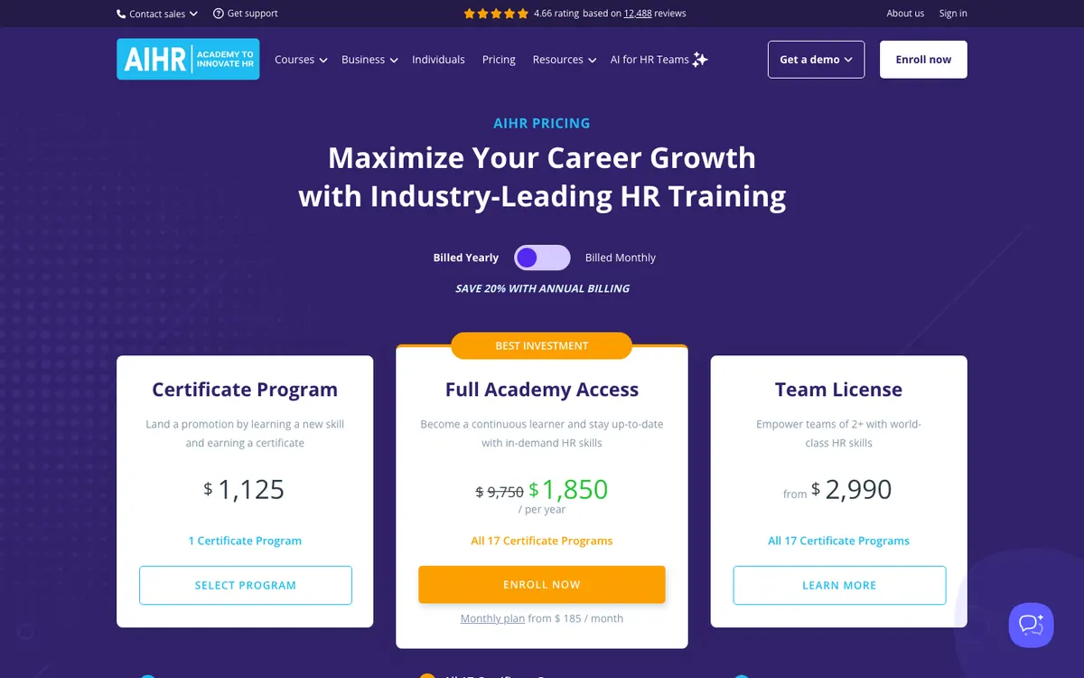 AIHR – Academy to Innovate HR official site — program page