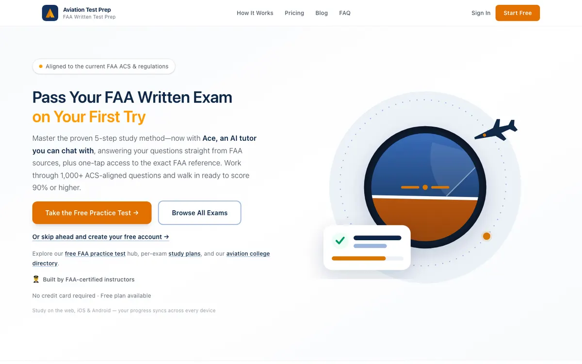 Aviation Test Prep official site — homepage