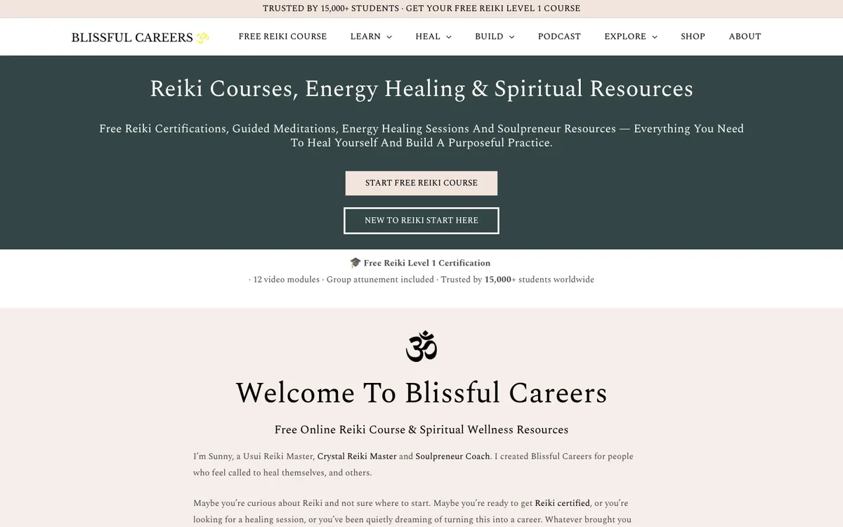 Blissful Careers official site — homepage