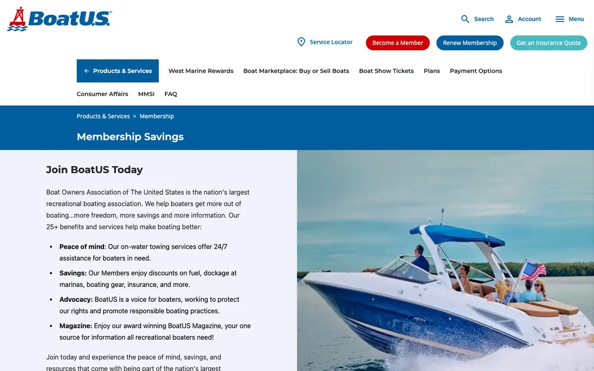 BoatUS official site — program page