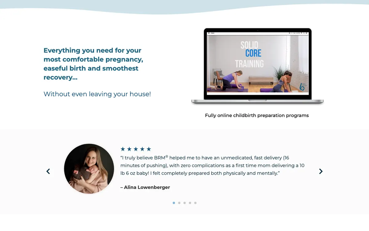 Body Ready Method (BRM) official site — program page (scrolled)