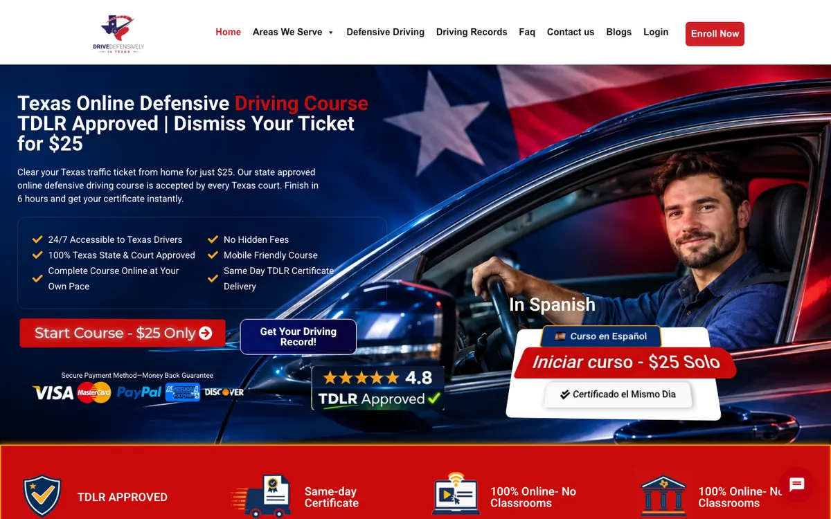 Drive Defensively Texas official site — homepage