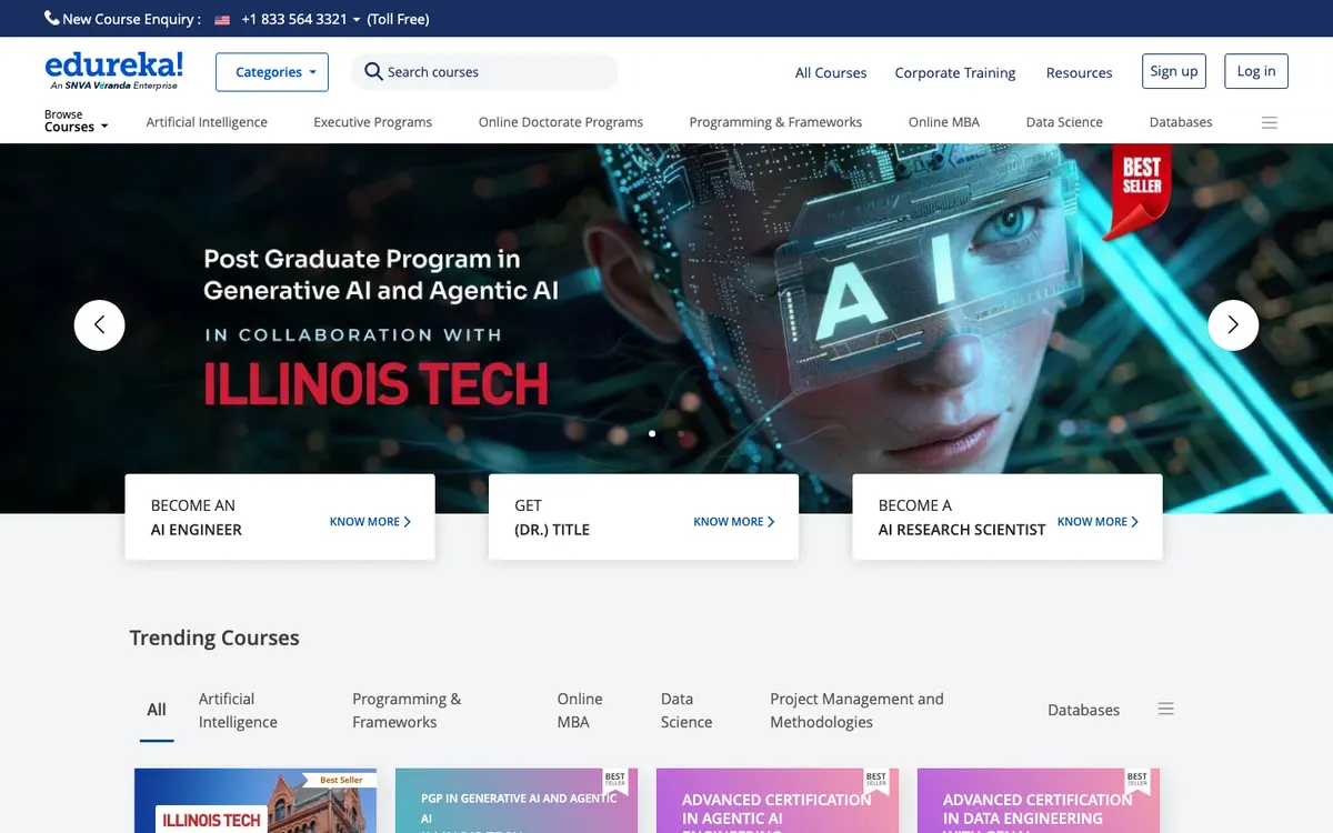 Edureka official site — homepage