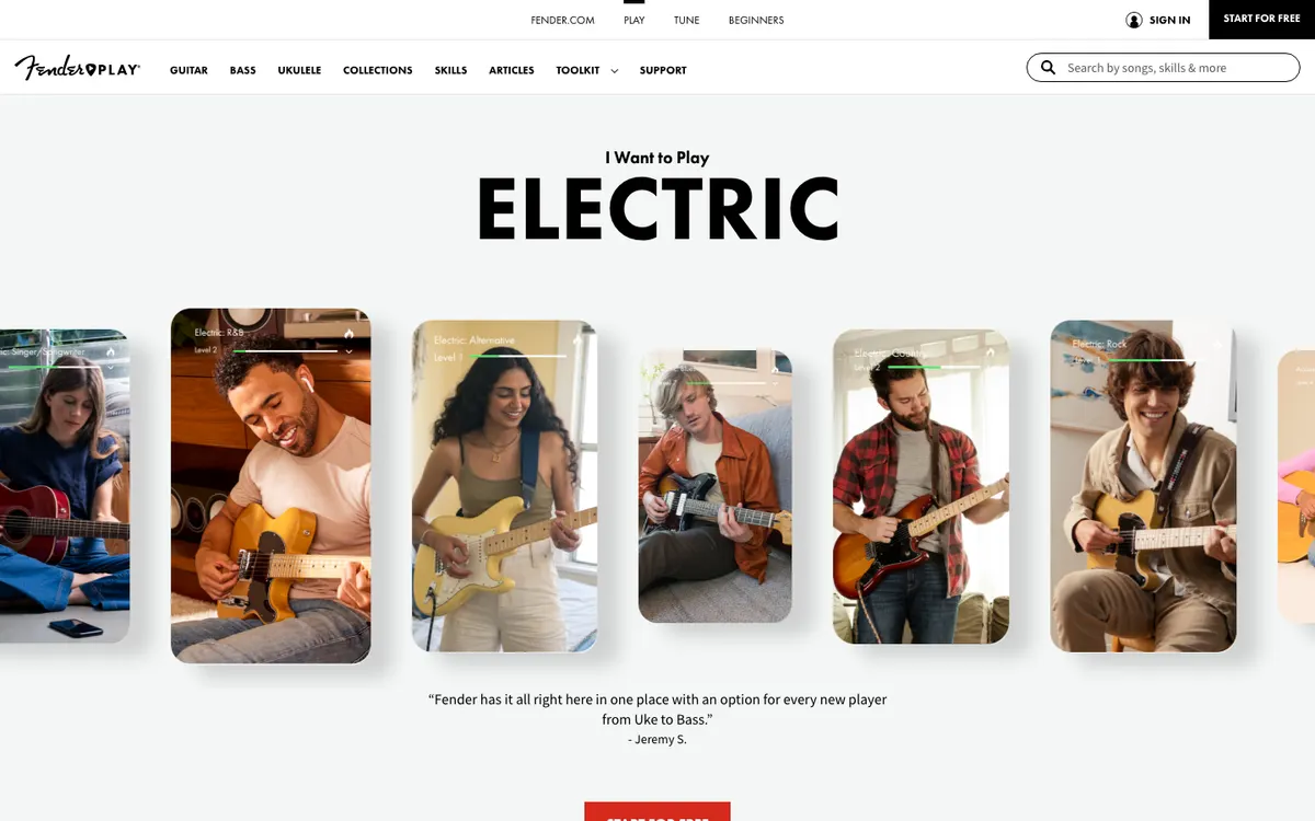 Fender Play official site — program page