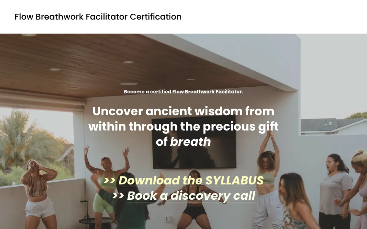 Flow Breathwork Facilitator Training (AlwaysPlay Studios) official site — program page