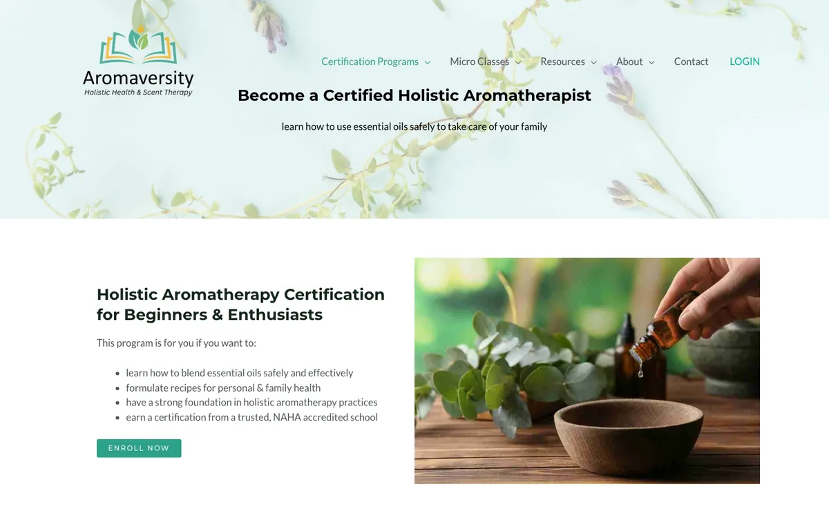 JennScents Aromaversity official site — program page