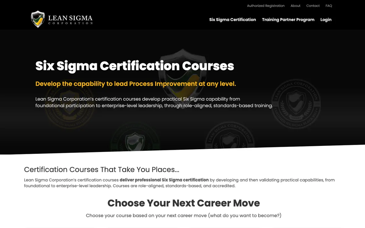 Lean Sigma Corporation official site — program page