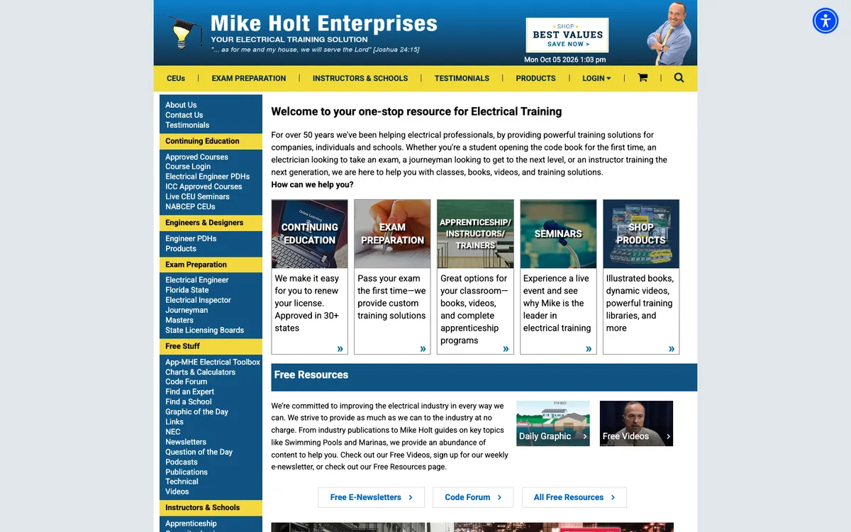 Mike Holt Enterprises official site — homepage