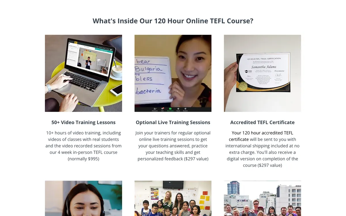 Ninja Teacher official site — program page (scrolled)