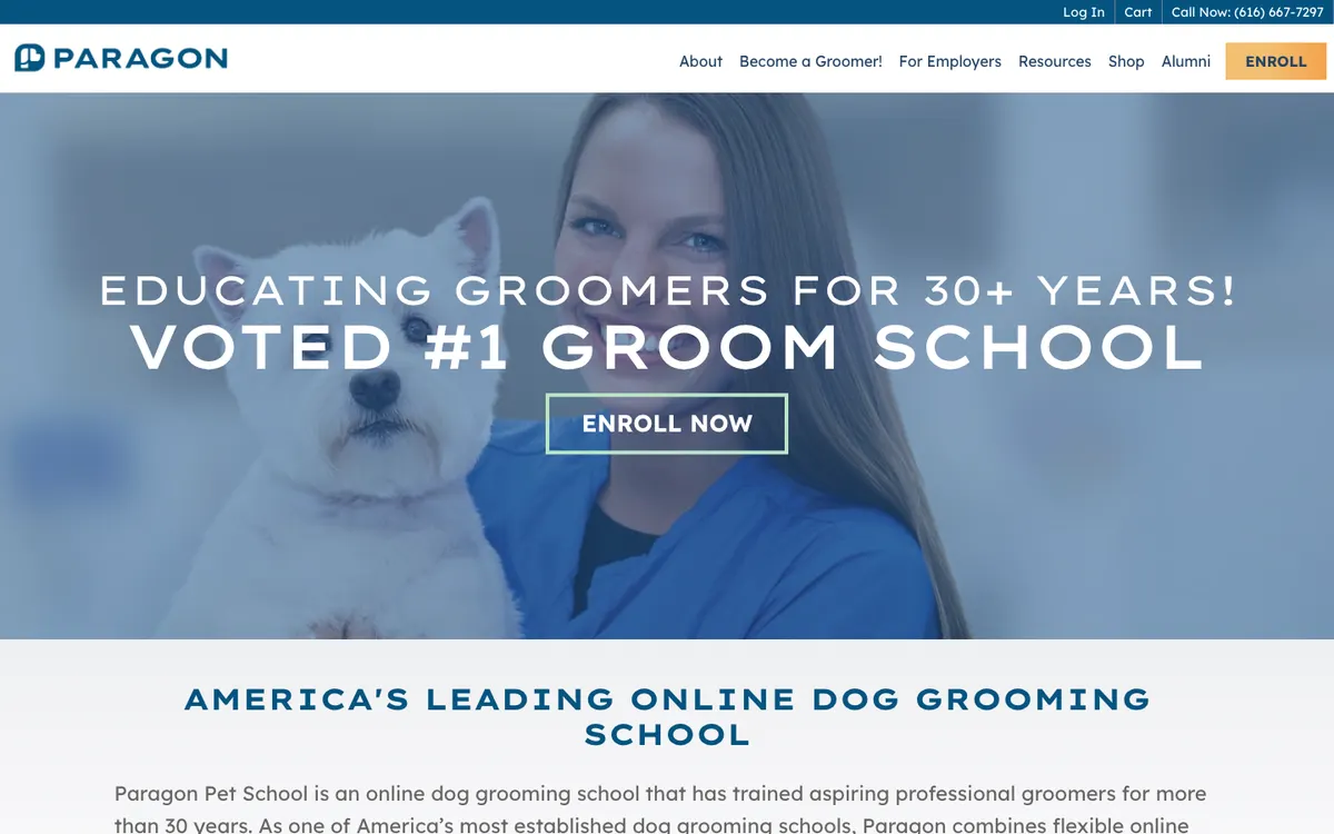 Paragon School of Pet Grooming official site — homepage