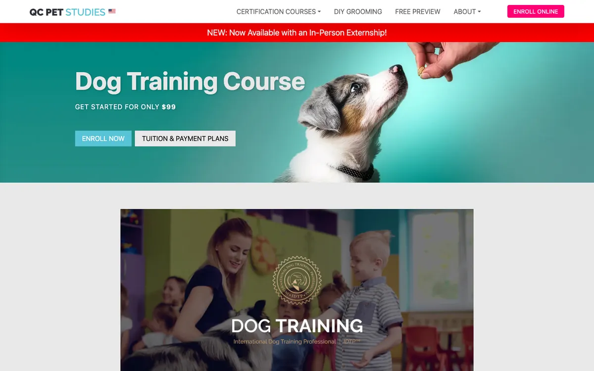 QC Pet Studies (QC Career School) official site — program page
