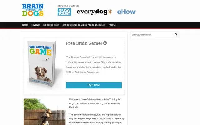 Brain Training for Dogs official website