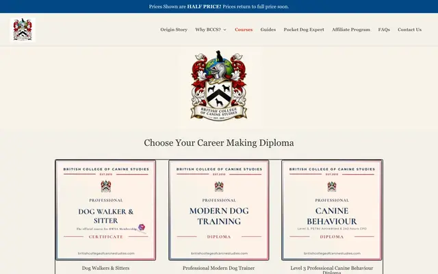 British College of Canine Studies official website