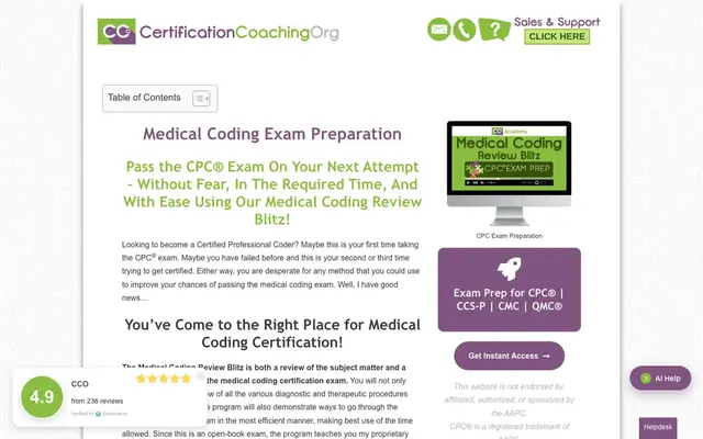 CCO (Certification Coaching Organization) official website