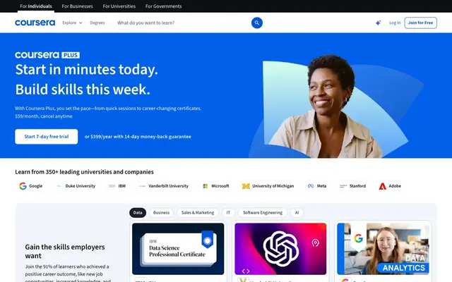 Coursera official website