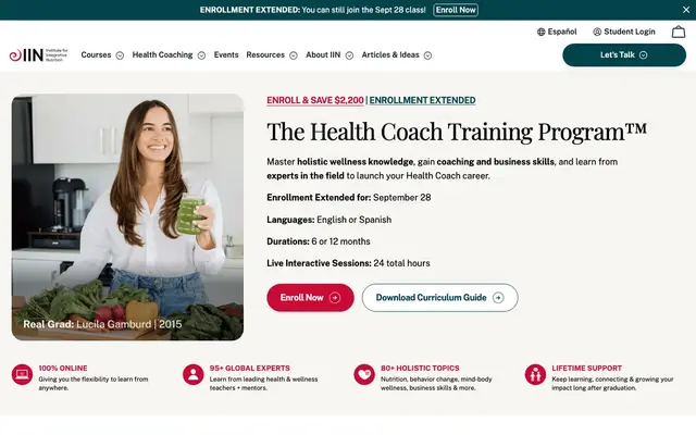Institute for Integrative Nutrition (IIN) official website