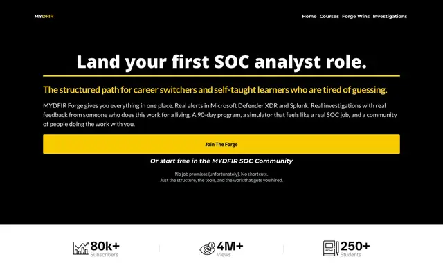 MyDFIR Academy official website