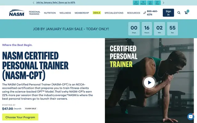 NASM (National Academy of Sports Medicine) official website