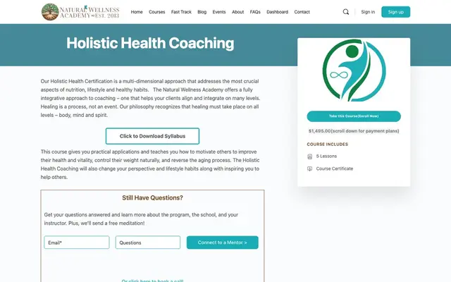 Natural Wellness Academy official website