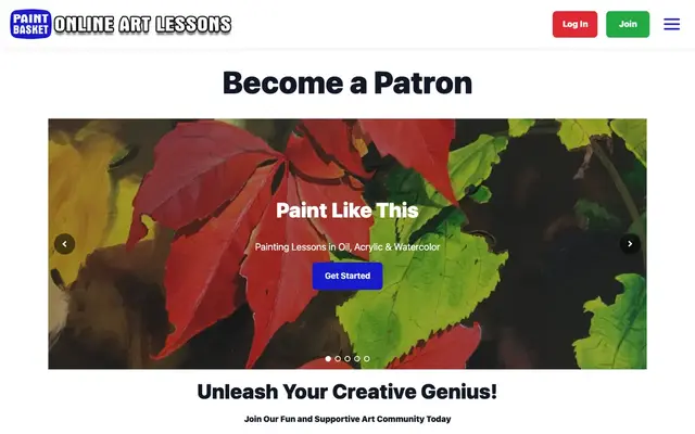 Online Art Lessons (Paint Basket) official website