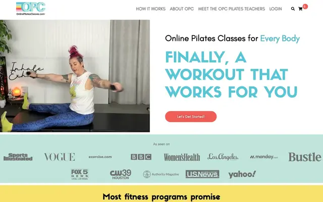 OnlinePilatesClasses.com official website