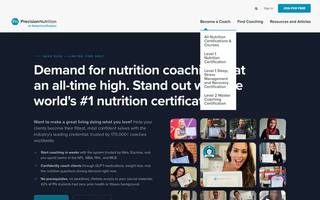 Precision Nutrition official website