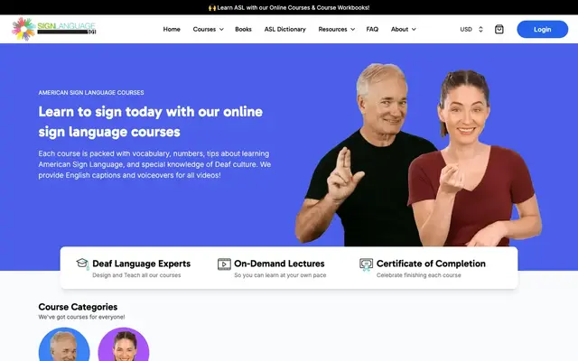 Sign Language 101 official website