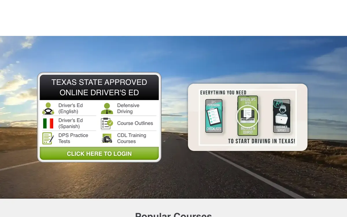 Virtual Drive of Texas official site — homepage